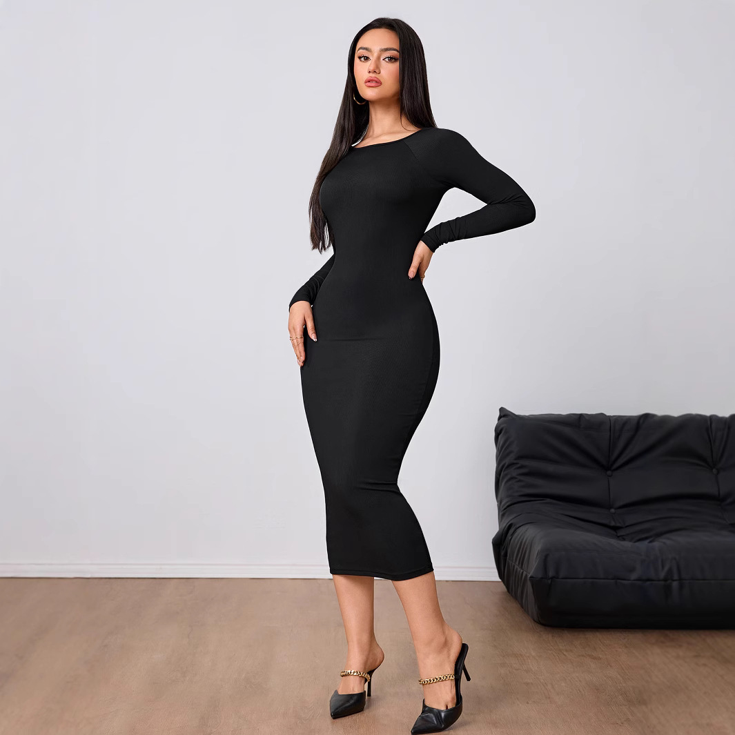 Midi Dress - レディースファッション シンプルドレス 春夏 セクシー バックレス ボディコン