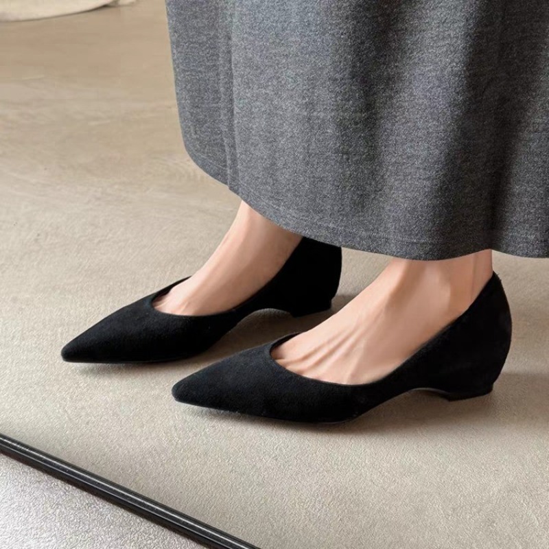 夏の新スタイル、カジュアルなポインテッドトゥのスエード素材、 - Womens Heels のレビューと価格