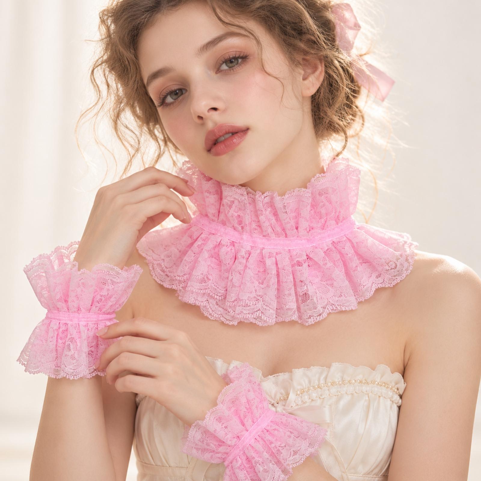 華やかな女性用レースの襟とカフセット。舞台衣装や写真撮影、コ - Lace Dress のレビューと価格