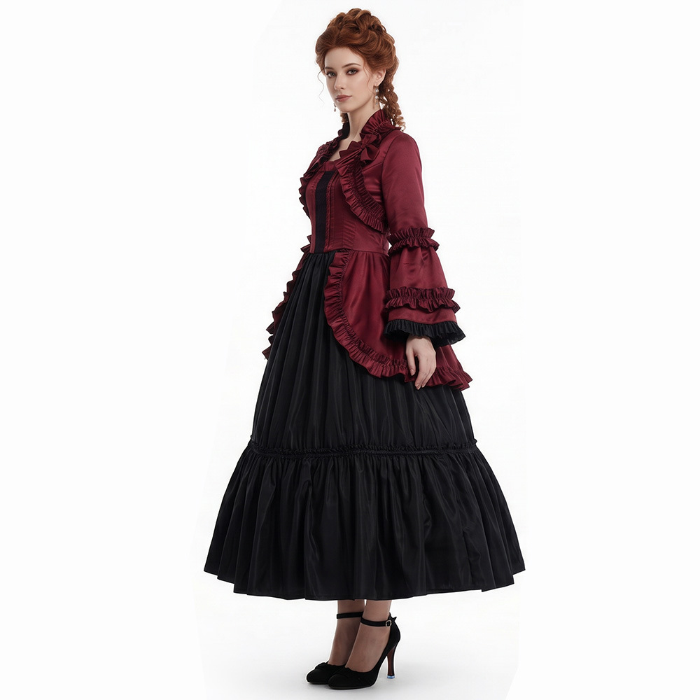 中世風のフレア袖ドレス、ヴィクトリア朝風のパーティー用フォー - Formal Dress のレビューと価格
