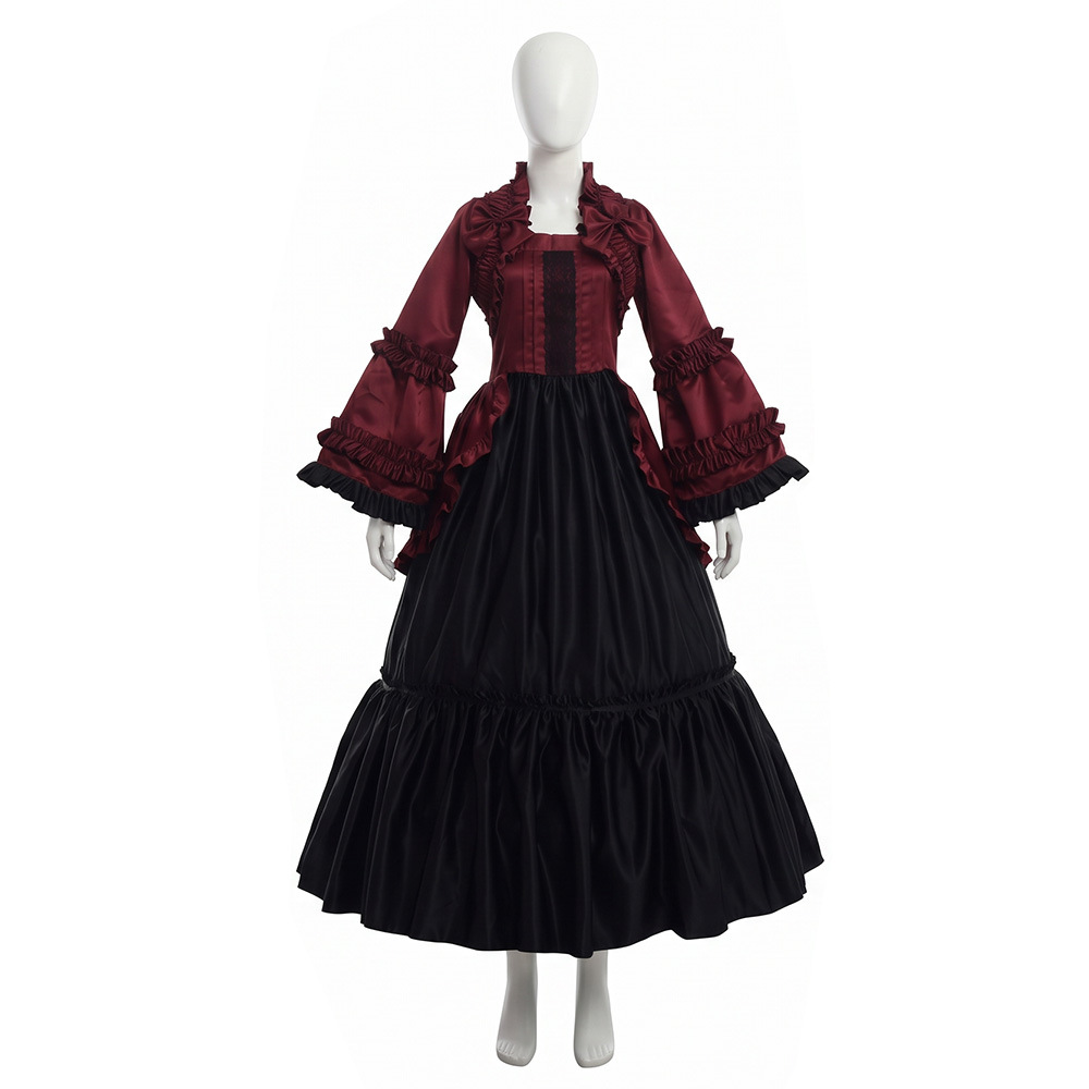 中世風のフレア袖ドレス、ヴィクトリア朝風のパーティー用フォー - Formal Dress のレビューと価格