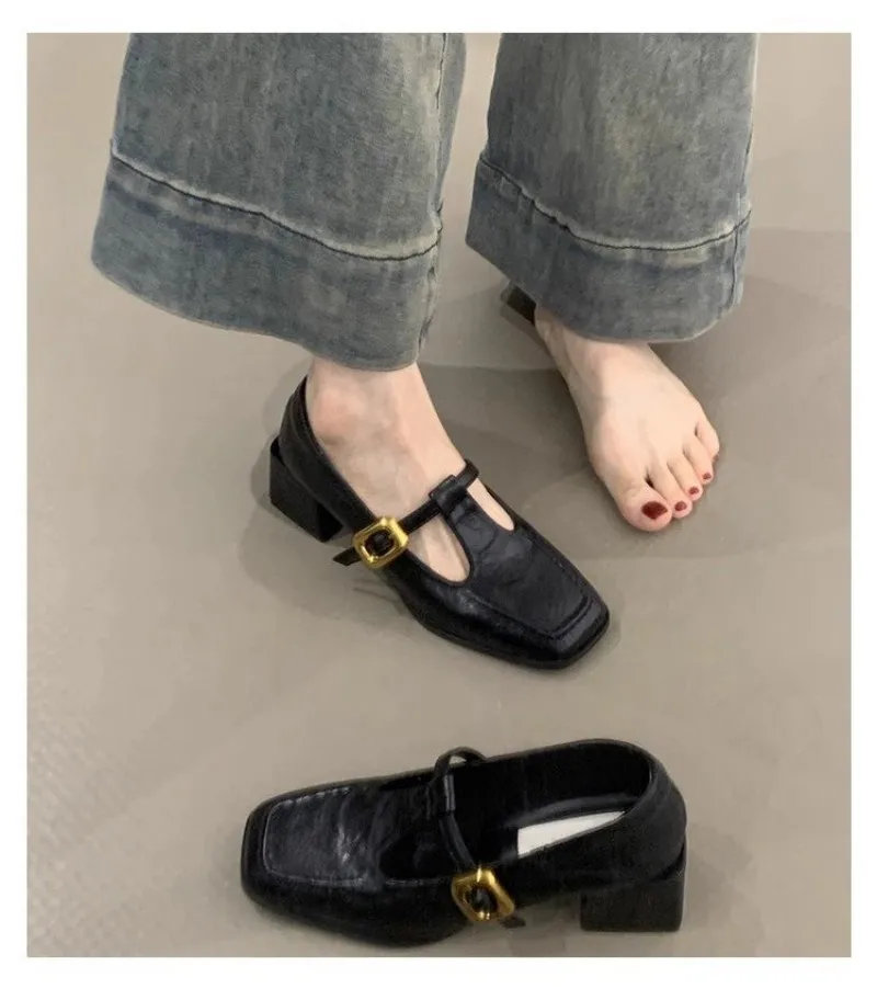 レディース スクエアトゥ Tストラップ メリージェーンシュー - Womens Heels のレビューと価格
