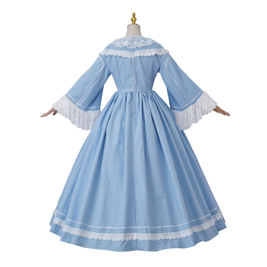 1860 年代ビクトリア朝南北戦争コスプレ衣装ブルードレスガ - Evening Gown のレビューと価格