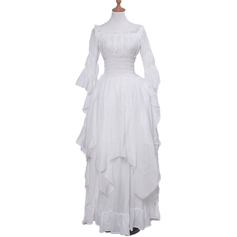 中世風ドレス、レトロなオフショルダーのロングドレス、豪華なレ - Lace Dress のレビューと価格