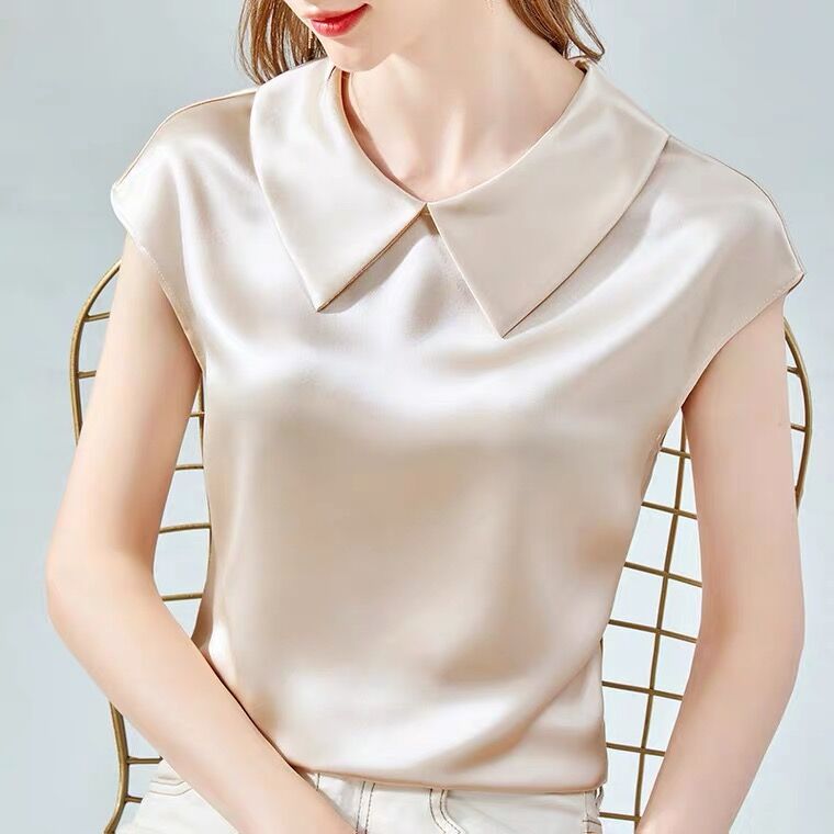エレガントなアイスシルクシャツ、プラスサイズ、人工シルク素材 - Silk Blouse のレビューと価格
