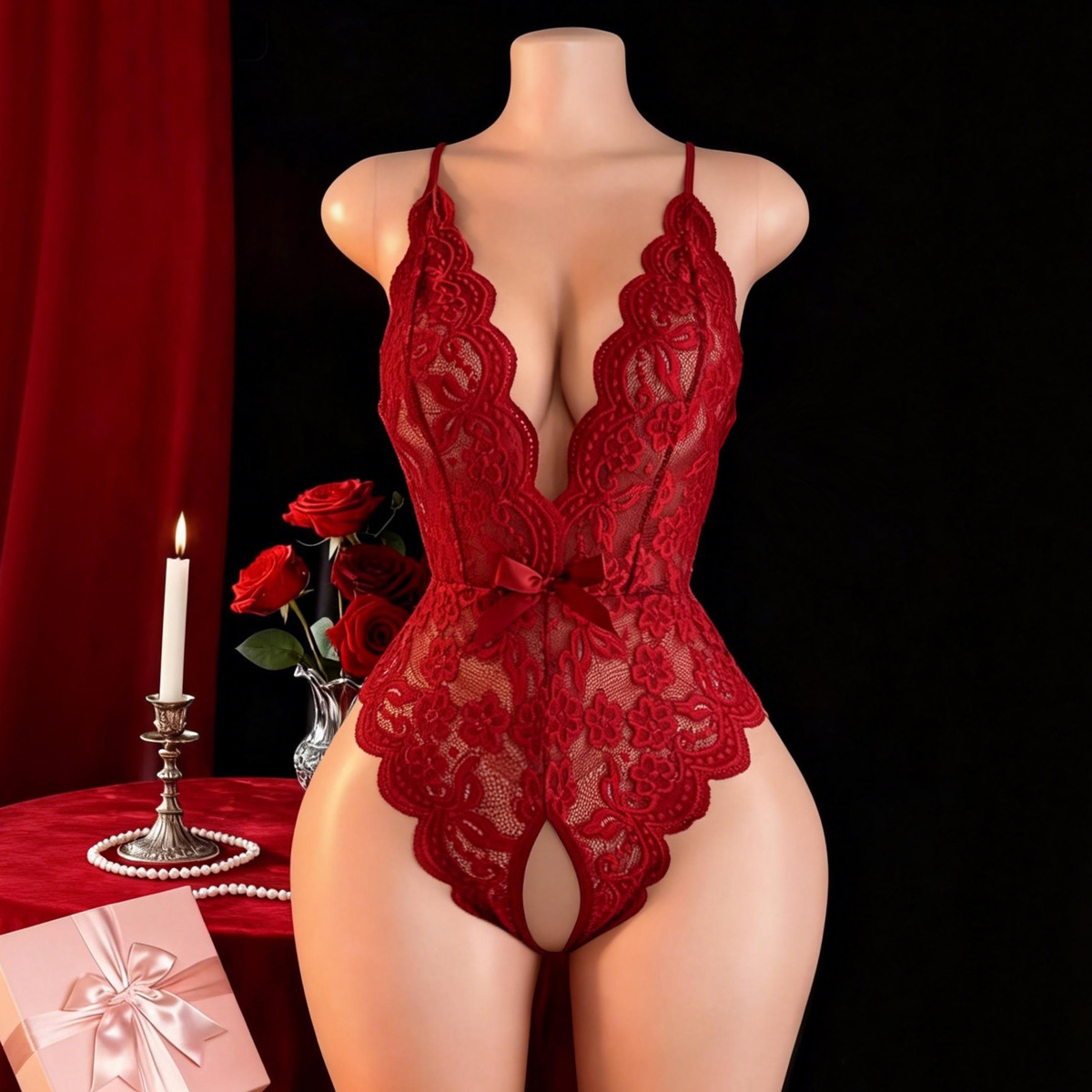 セクシーなランジェリー女性のためのレースのセックス下着テディ - Wedding Dress のレビューと価格